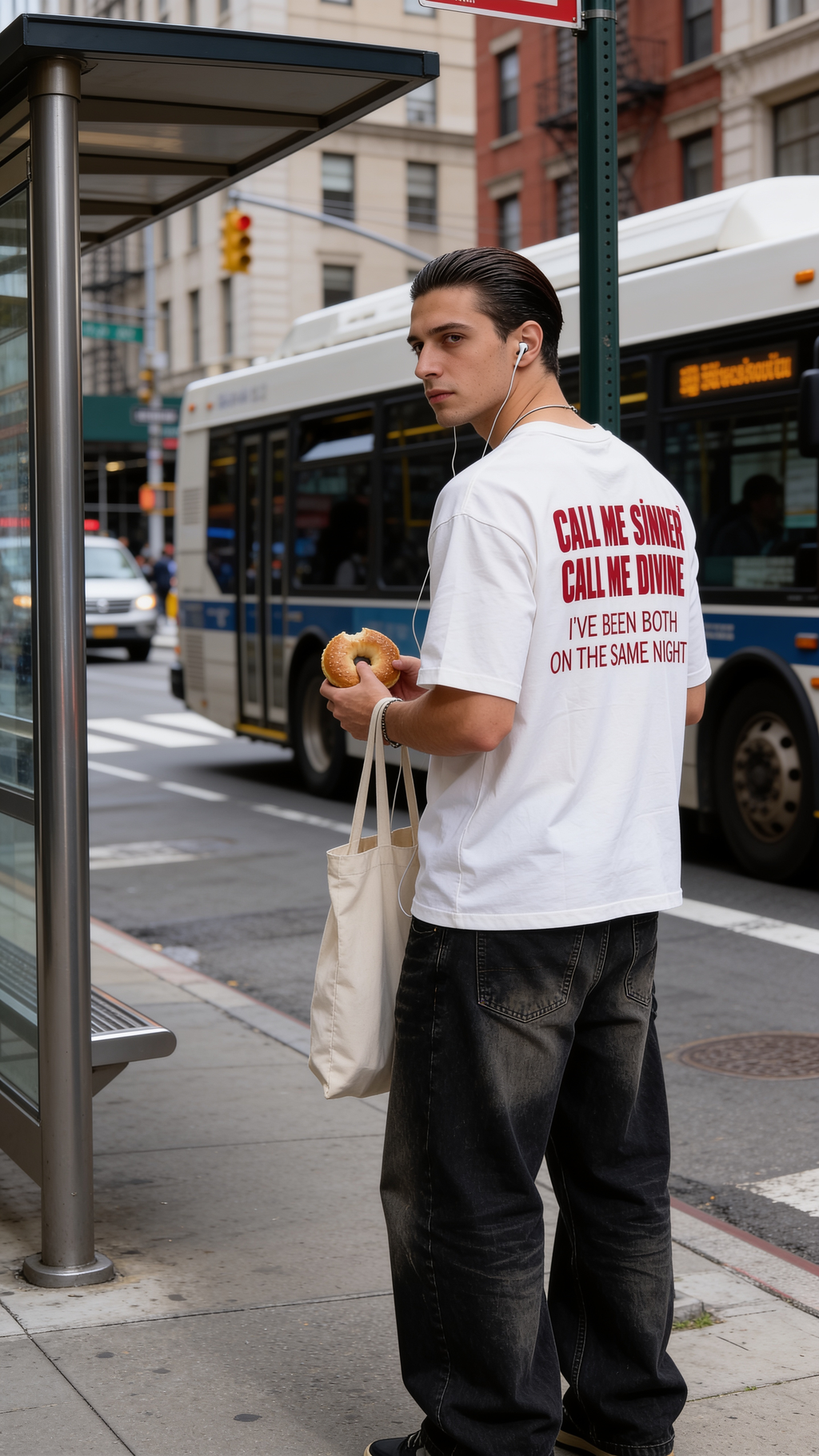 Sinner/Divine Tee — Ivory