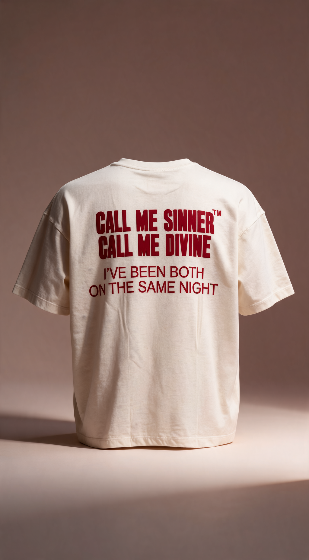 Sinner Divine Tee - studio ghost shot back alternate
