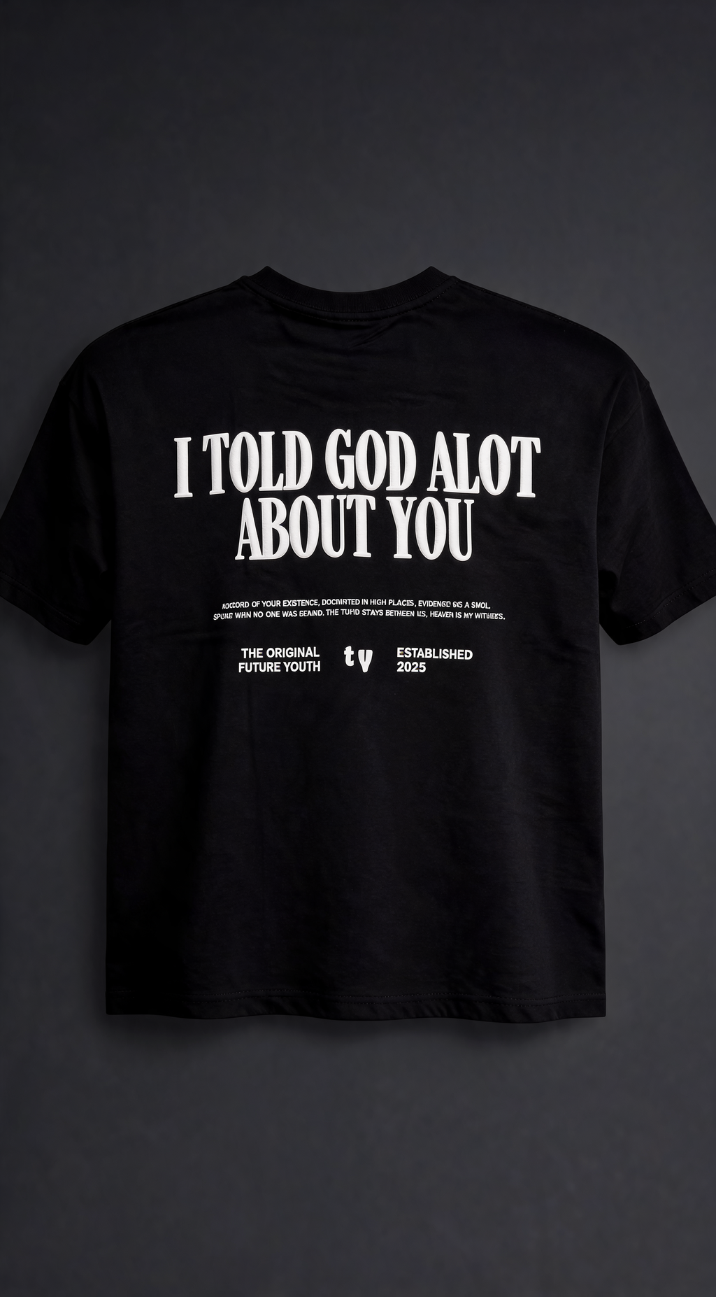 Testament Oversized Tee - studio ghost shot back print