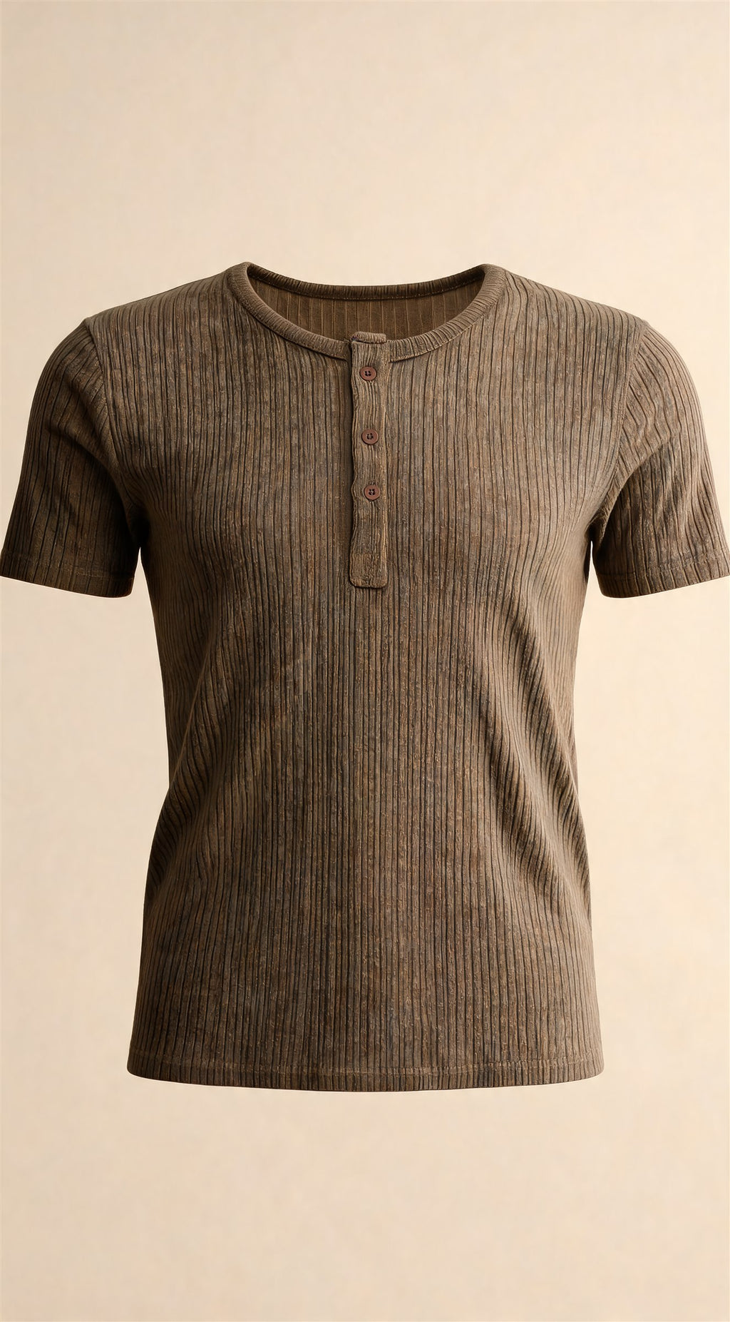 Ribbed Henley Knit - studio ghost shot front