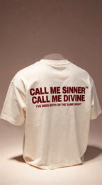 Sinner Divine Tee - studio ghost shot back print