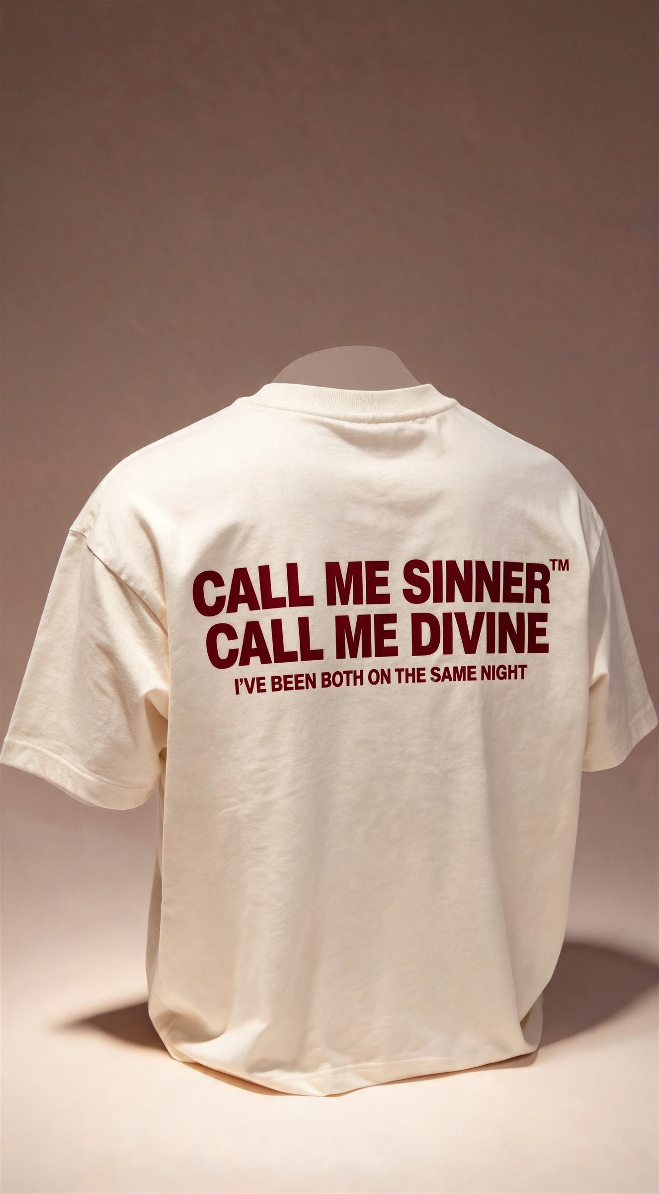 Sinner Divine Tee - studio ghost shot back print